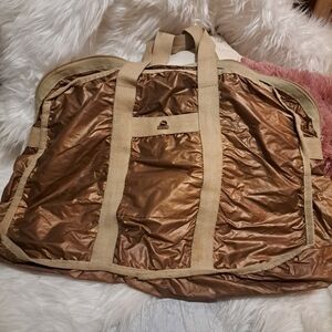 Artel Large Bronze Brown Travel Bag with Beige Straps